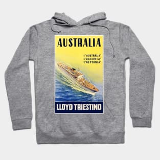 Vintage Travel Poster Australia Lloyd Triestino Hoodie